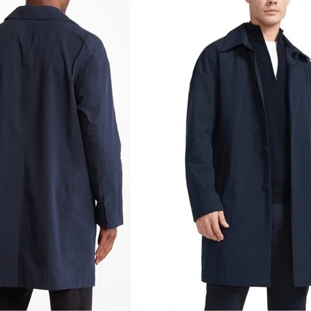 NWT Brady Jacket Mens Small Tunnel Trench Dark Sapphire Blue Trench Coat $398.00